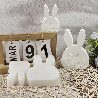 Easter Eggshell Rabbits Candle Silicone Molds DIY Bunny Egg Plaster Cement Resin Soap Making Mold Art Crafts Home Decor Ornament