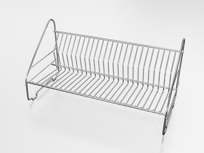 Einzelner Geschirrkorb 50 mit Tablett Silber -Met