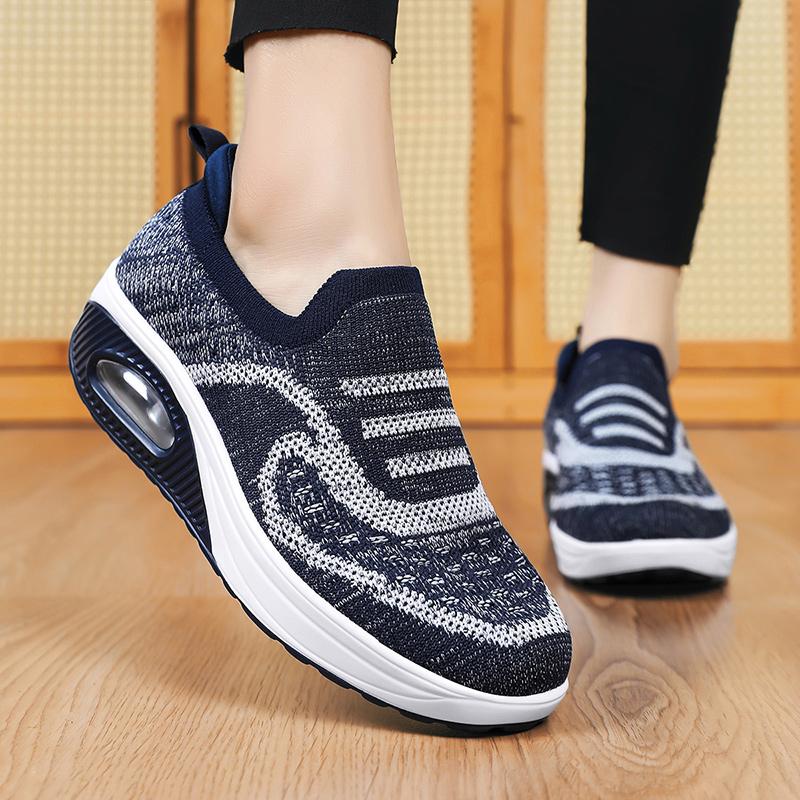 Women Slip on Walking Shoes Women Black Pink Blue Grey Sneakers Elevator Platform Socks Shoes Women's Orthopedic Casual Shoes Plus Size 42 43