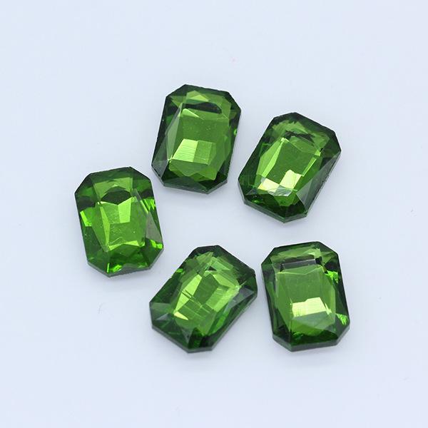 Octagonal Long Gem Crystal Glass Rhinestone for Clothing, Shoes, Phone Stickers, DIY Jewelry Accessories