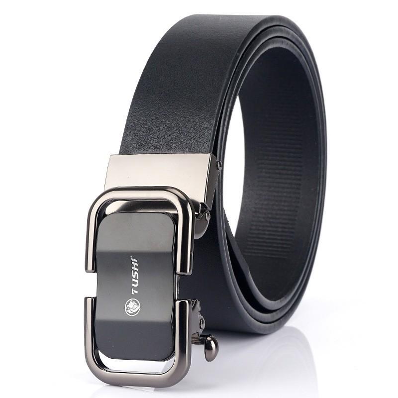 Direct Sales Men s Genuine Leather Belt Automatic Buckle Top Layer Cowhide Business Casual Youth Pants Waist Men 130cm
