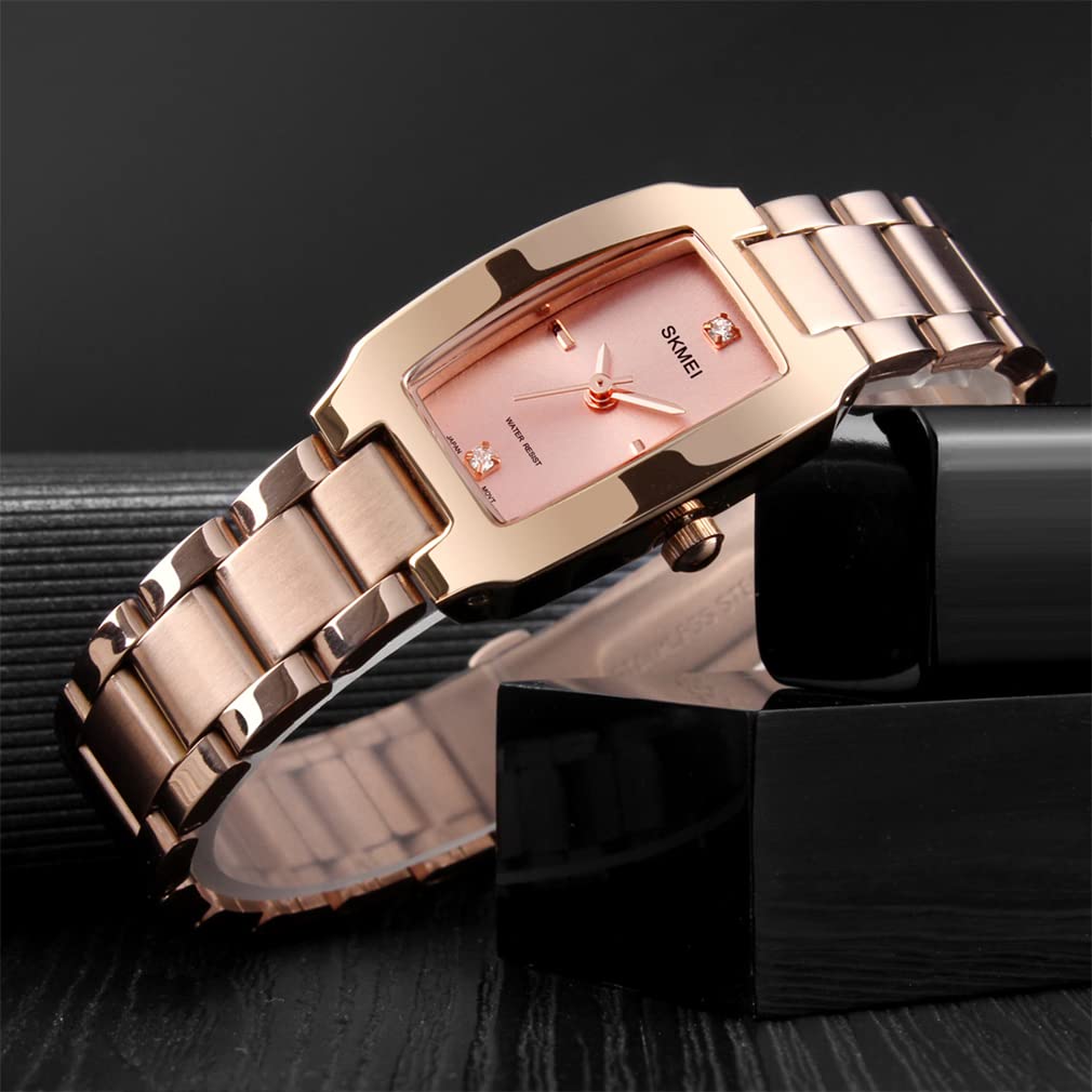 Watch Simple Stylish Square Golden Arm Watch Watch Ladies Waterproof Casual Business Brand Cute Stainless Steel Small Square Luxury Present Rose Gold