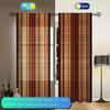 2 Stück Retro Art Braun Bedruckter Vorhang für Heimdekoration - Stangentasche Fensterbehandlung für Schlafzimmer, Büro, Küche und Wohnzimmer