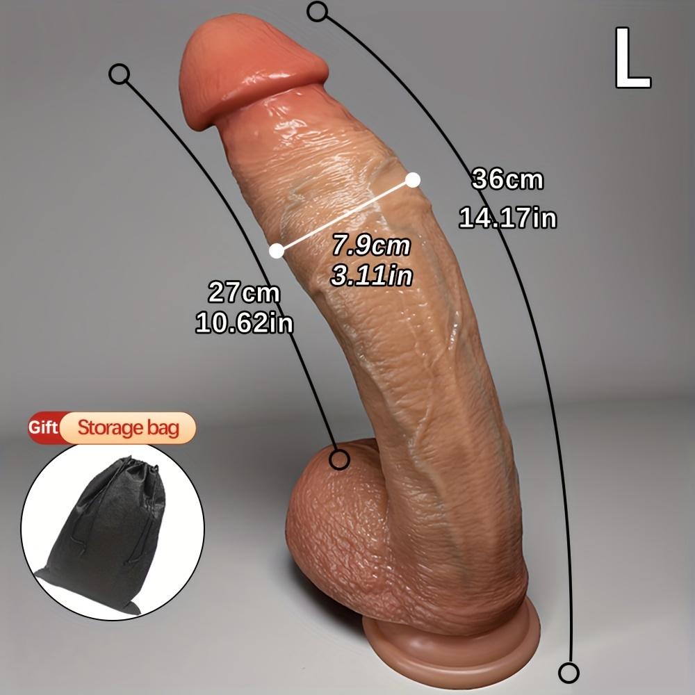 14.17" Thick Long Realistic Dildo, Liquid Silicone Penis Toy with Natural Curve, Soft Skin Feel, Anal & Vaginal Stimulator for Women & Couples