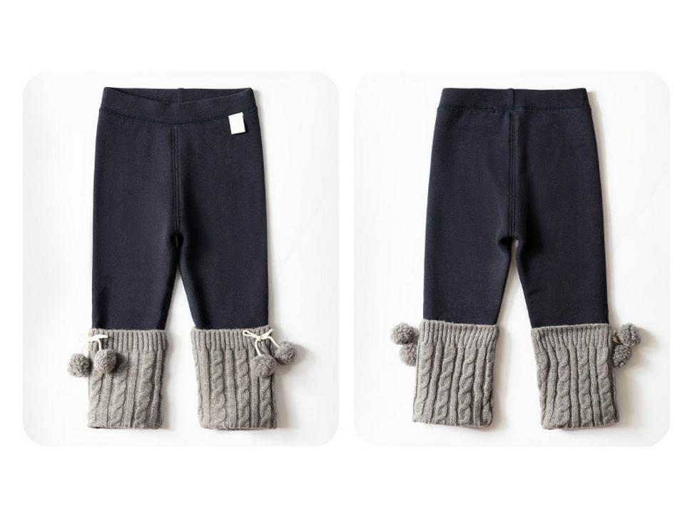 Girls' Fleece-Lined Cotton Leggings - Autumn/Winter 2025 Collection