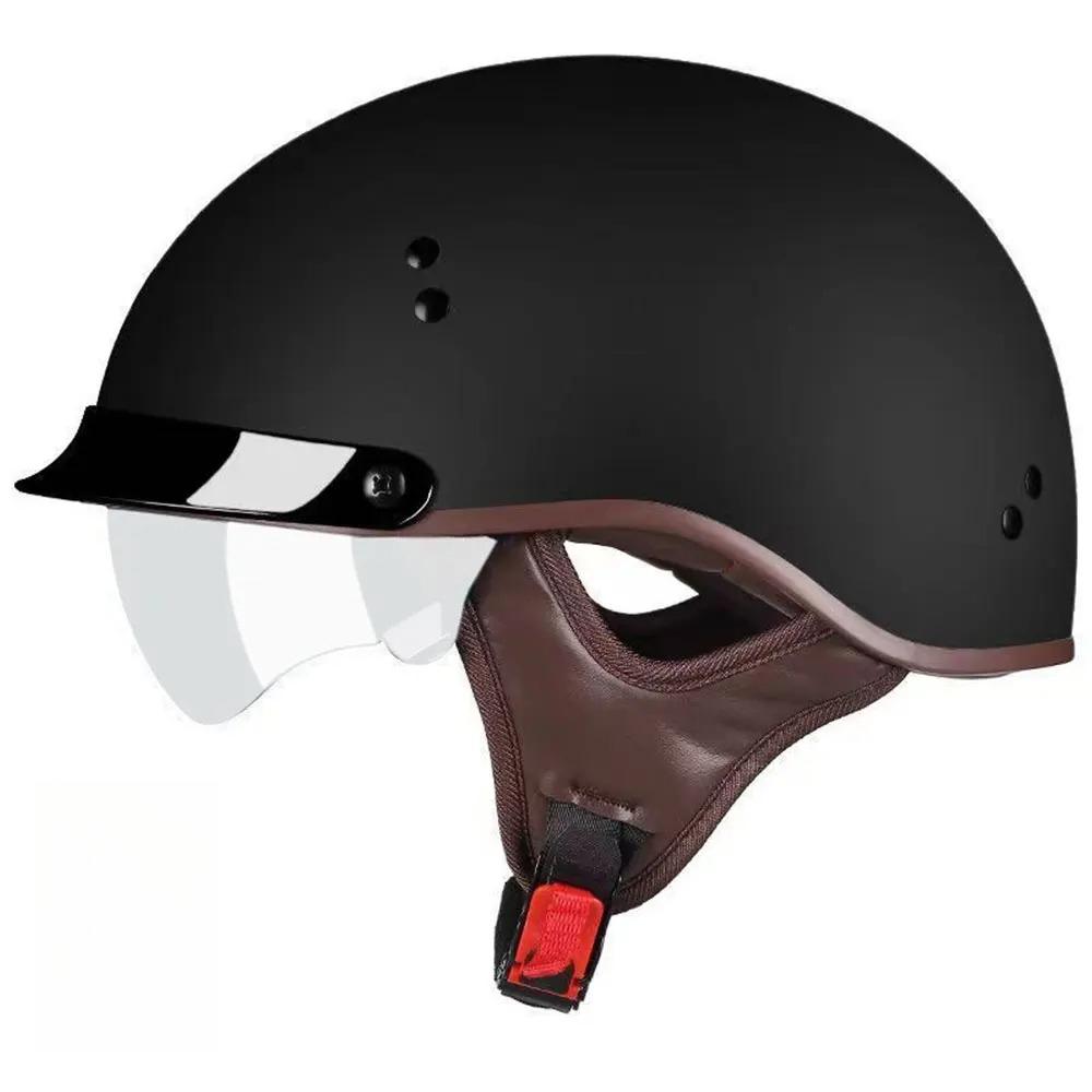 Motorcycle Helmet DOT Certification Vintage German Half Helmet Open Face Motorbike Scooter Casco Moto Helmet Men Casco Moto