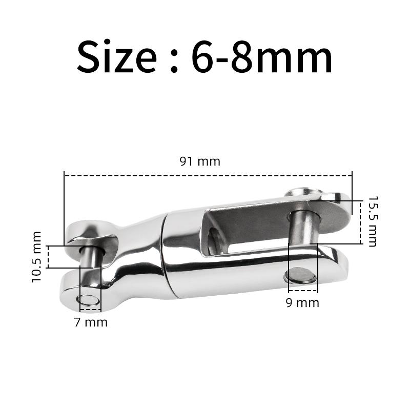 

New 316 Stainless Steel Anchor Swivel Connector Suitable For 6-8mm Chain Mooring For Boat Marine Ship Hardware Heavy Duty For 6-8mm Chain