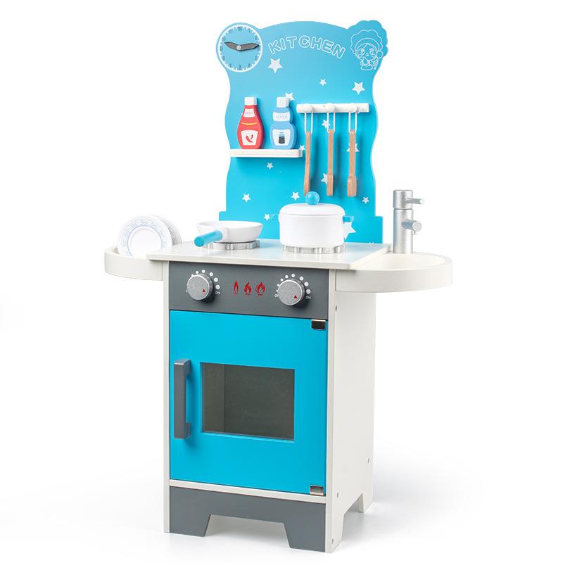 Baby Play Home Toys Wooden Kitchen Gas Stove Sink Simulation Cooking Kitchenware Kitchen Toys
