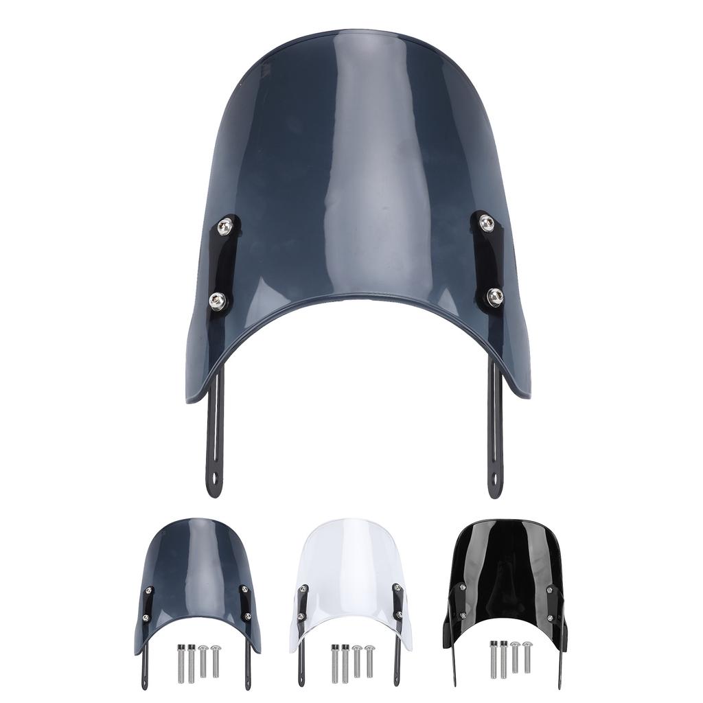Motorcycle Front Windshield Unbreakable PMMA Panel Front Wind Deflector with Mount Bracket for Scram