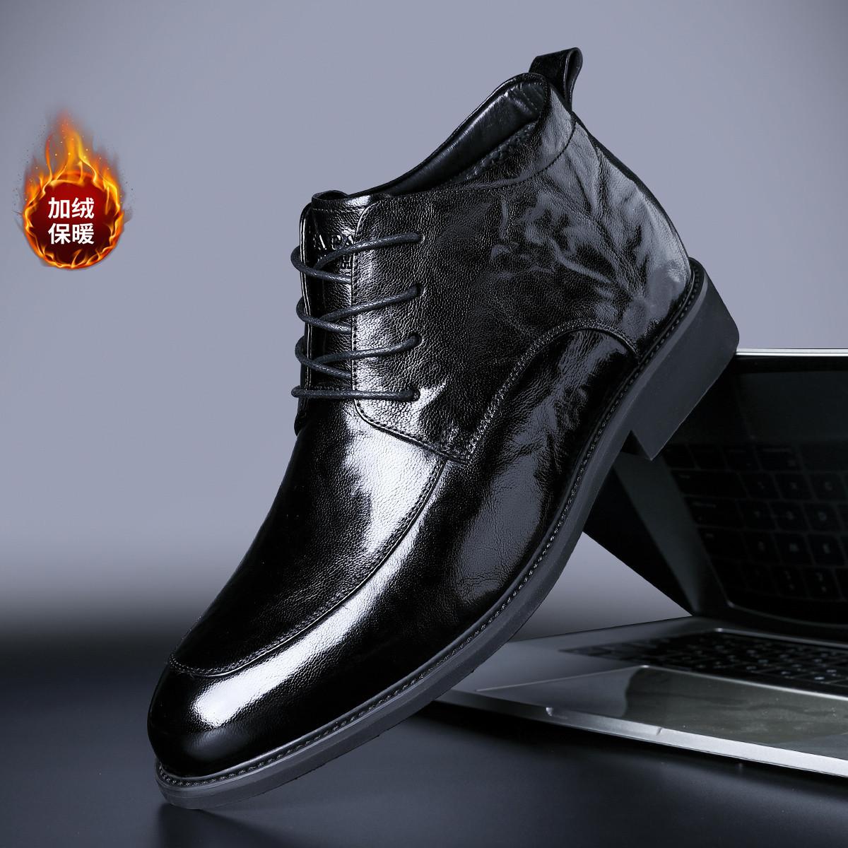 

2025 autumn and winter velvet Martin boots men s leather high-end men s boots British style fashion trend versatile tooling boots 43