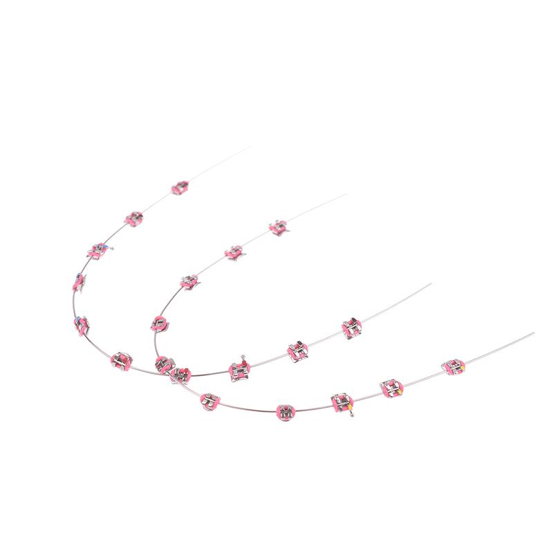 2Pcs Split Type Mini Colorful Brackets With Hook Dental Fake Braces Temporary Tooth Decoration Dental Tool