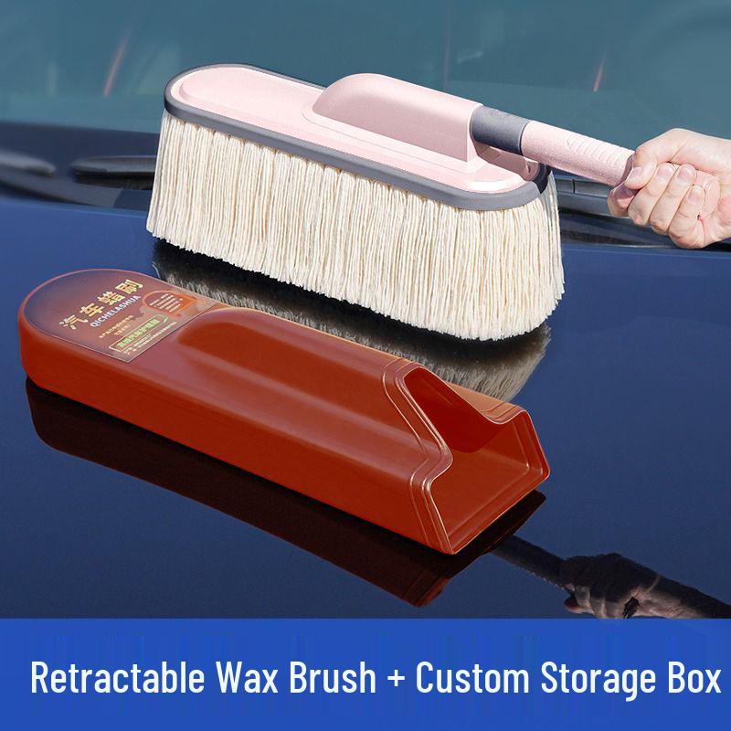 Car Dust and Snow Cleaning Brush with Retractable Rod