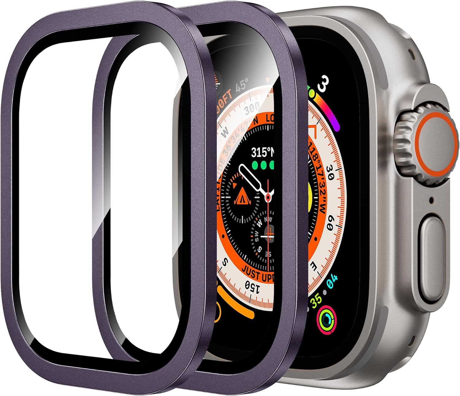 

Титановая защитная пленка из закаленного стекла с полным покрытием для Iwatch Apple Watch Ultra 2 Ultra2 49 мм 49 мм Защитная пленка Защитные аксессуары 49mm фиолетовый