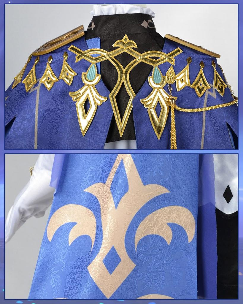 Genshin Impact Clorinde Cosplay Costume with Duel Full Adult Perfect for School Genshin Impact Clorinde Cosplay Size [Excellent Quality] Wig, Agent,