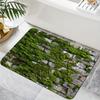 1pc  Large Crystal Velvet Mat - Soft Green Moss Nature-Inspired Design, Plush Machine-Washable Bathroom & Kitchen Floo