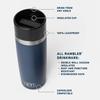 YETI Rambler 16oz Travel Bottle, Stainless Steel, Vacuum Insulated, with Leak-Proof Commuter Cap, Black