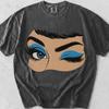 Winking Eye Pop Art Graphic Tee, Retro Blue Eyeshadow Shirt (Comfort Colors)
