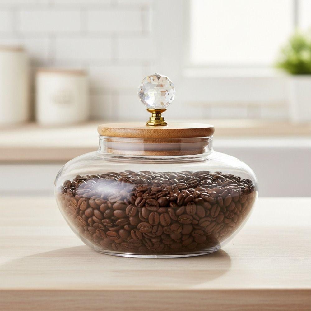 Moisture-Proof Glass Sealed Jar Airtight Sugar Salt Container Coffee Bean Storage Tank  Grain