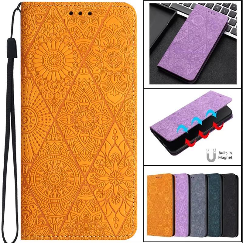 Phone 17 16 Pro Max Vintage Flower Case for IPhone 17 Air 16 15 Plus 14 13 12 11 Pro Max Case Magnetic Leather Wallet Book Cover
