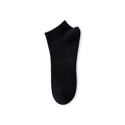 Men's Spring and Summer Boat Socks, Business Mesh Breathable and Sweat-absorbent Men's Pure Cotton Socks, Solid Black Socks