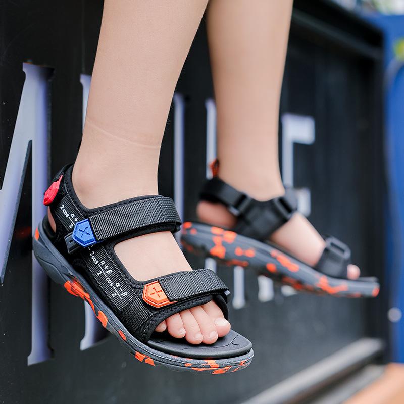 

2025 лето новые сандалии для девочек спортивные сандалии для девочек мягкая подошва дышащие 6-13 лет ученицы начальной школы пляжные сандалии 41