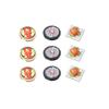 City Food Building Blocks Character Accessories Printing Set Fish Mushroom Fruit Burger Refrigerator Hot Dog Pizza Basin Toy