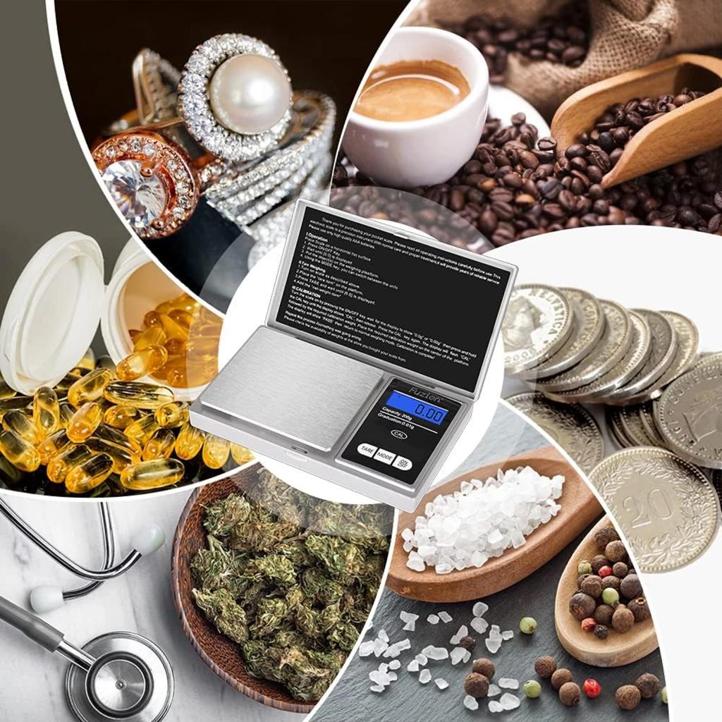 Mini Jewelry Herb Scale, Stainless Steel Pocket Scale, 0.01g Accuracy, Digital Travel Food Scale