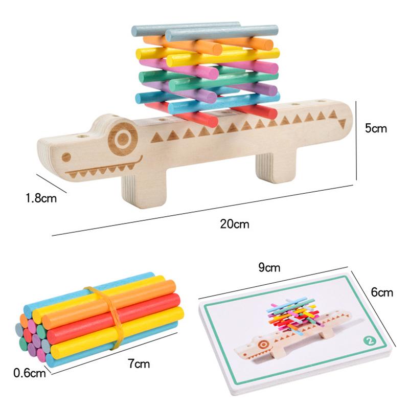 

Montessori Crocodile Sports Training Toy Children s Card Color Matching Stick Building Blocks Early Education Puzzle Game