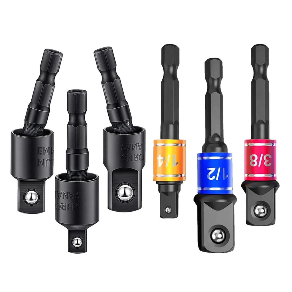 Hex Handle To Square Rod Drill & Wrench Connector Set