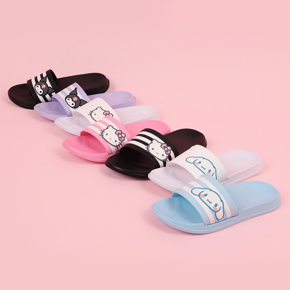 Proworldcup Pwx Sanrio Eva Hello Kitty Jenny Three Stripes Pink Women'S Junior/Student Jenny Drain-Proof Slippers Multipurpose Office Use Anywhere