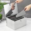 Stainless Steel 5-Compartment Covered Knife Storage Box