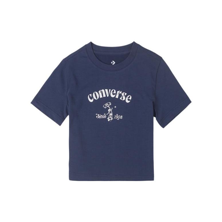 New Converse T Shirts Women's Blue 10026166-A02