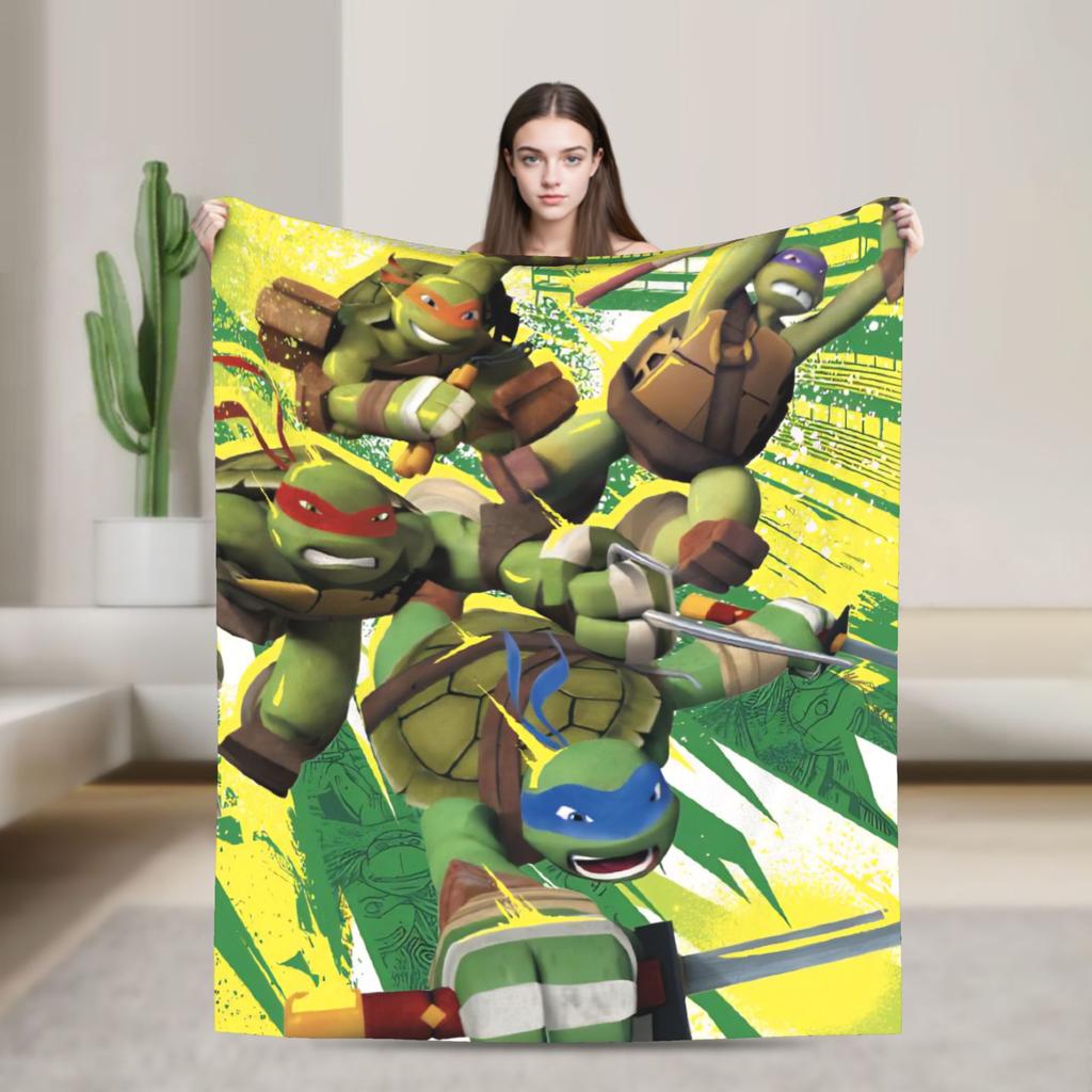 TMNT Durchbruch Flanelldecke Warme Weiche Überwurfdecke für Wohnkultur Reise Muster Tagesdecke Sofa Bettbezug