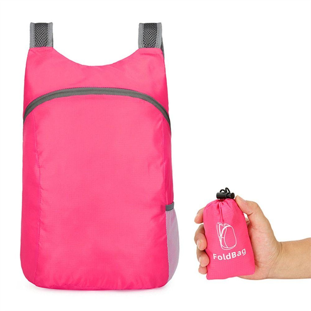 Zipper Lightweight Nylon Bag with Drawstring Storage Bags Foldable Backpack Portable   Travel