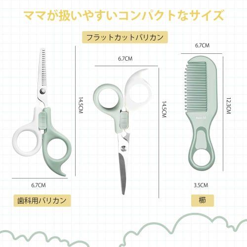 Children's Baby Haircut, Kids Hair Cut, Baby Hair Cutting, 3-Piece Set with Child-Safe Lock, Thinning Shears, Hair Trimmer, Supervised by a Profession