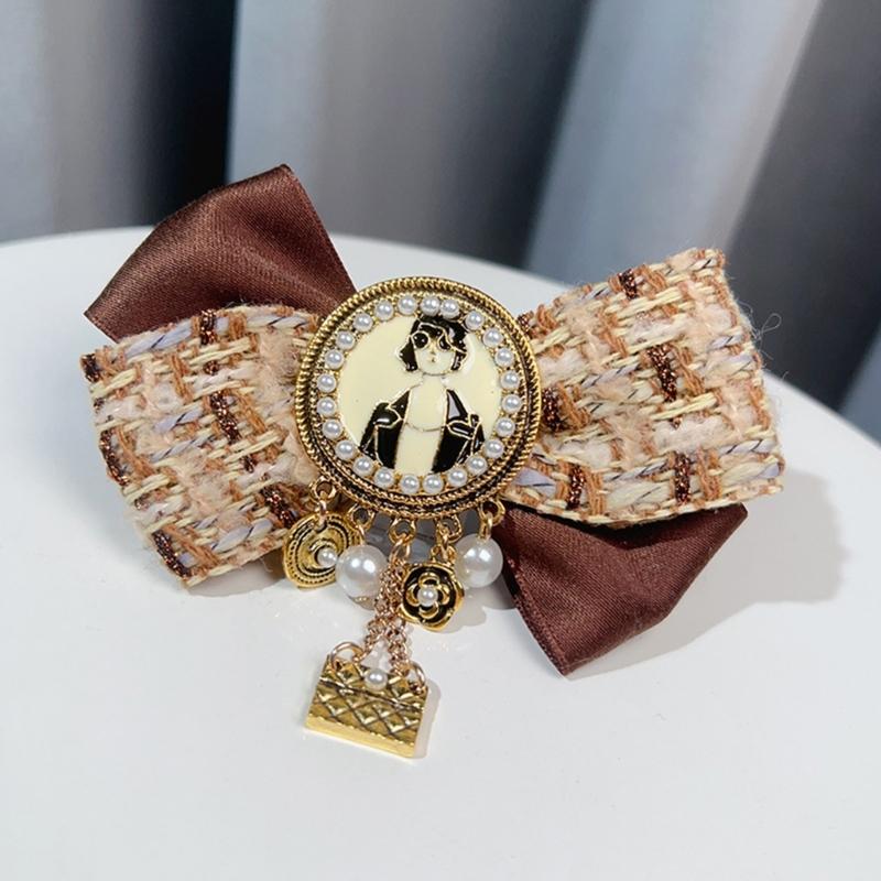 Elegant Vintage Brooch Bowknot Shirt Collar Pin With Alloy Ribbon Design For Formal Occasions Daily Wear