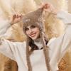 New cute cat ears warm plush hat women's autumn and winter fashion lace-up face small cold-proof ear hat