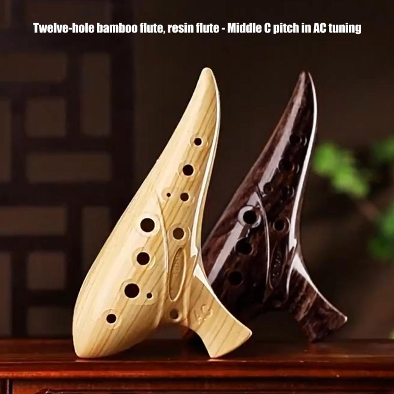 12 Hole Ceramic Ocarina Musical Device Smooth Surfaces Texture Balanced Tone Output for Aspiring Musicians and Collectors