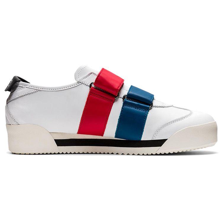 ONITSUKA TIGER Men's Mexico 66 SD PF White Classic Red Low-top Velcro Strap Sneakers 1183B671-101