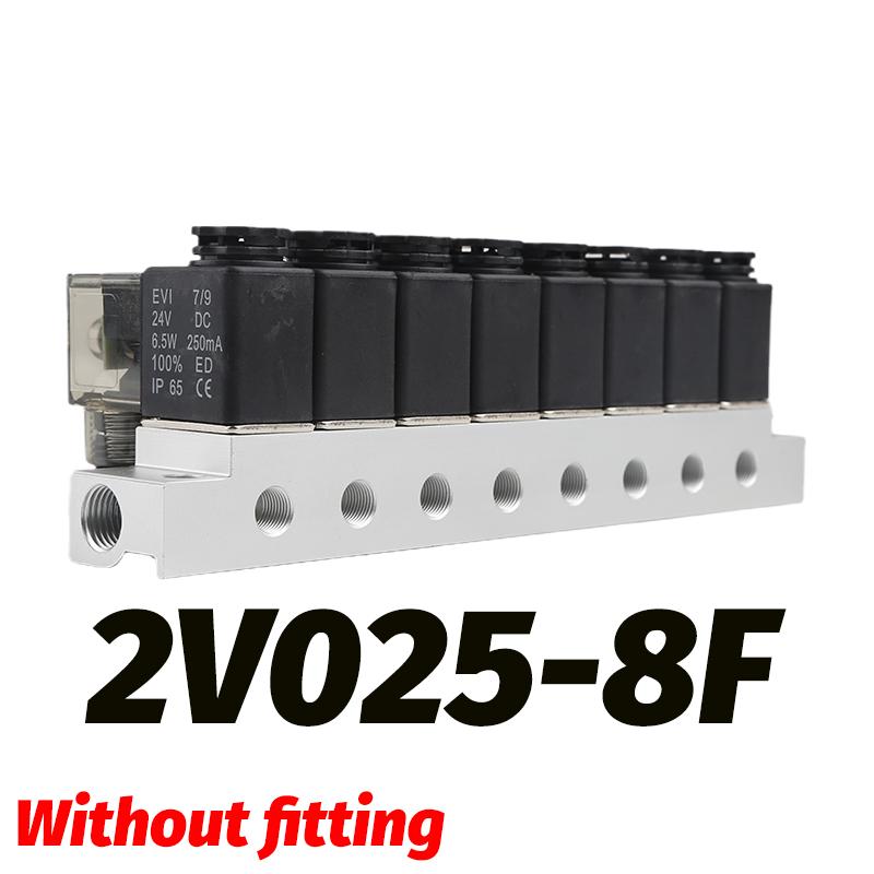 2V025-08 06 Pneumatic Solenoid Valve - 2 Way 2 Position Normally Closed NC 1/4 Port Air Control Valve 12V 24V 110V 220V AC DC