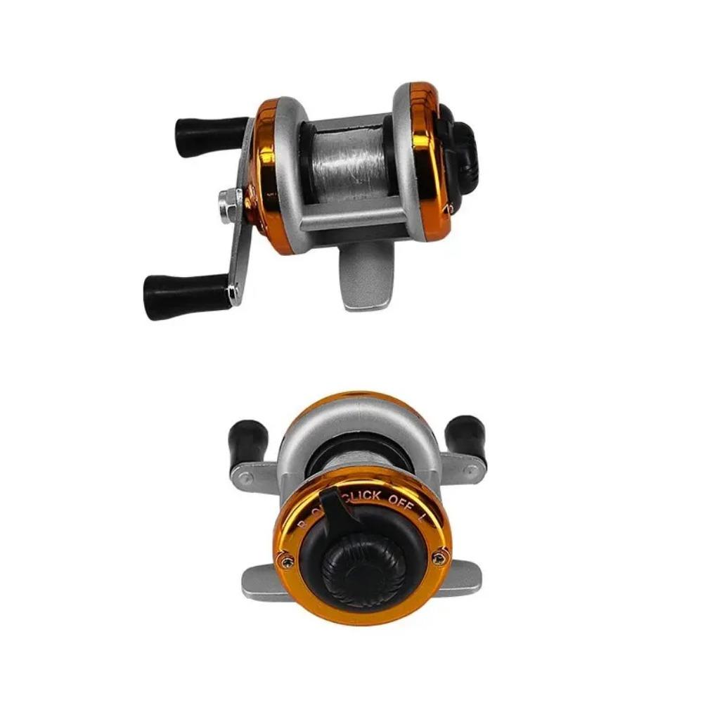 New Mini Winter Ice Fishing Wheel Double Rocker Arm Metal Main Body with Line Ice Pole Drum Bait Runner Fishing Reel Cast Drum Wheel