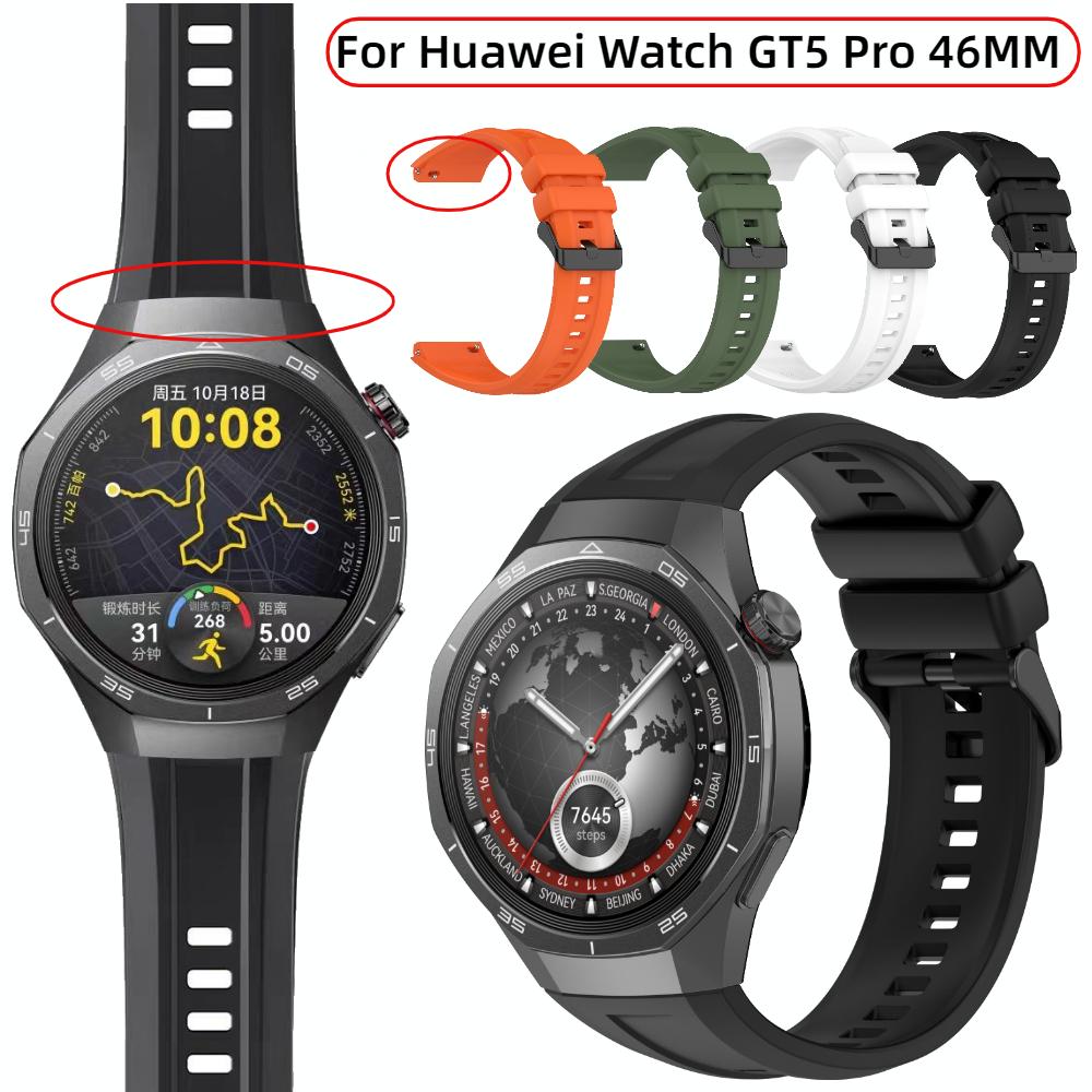Silicone Strap for Huawei Watch GT5 Pro 46mm Original Interface Replaceable Bracelet Correa for Huawei GT5 46MM Sport Wristband