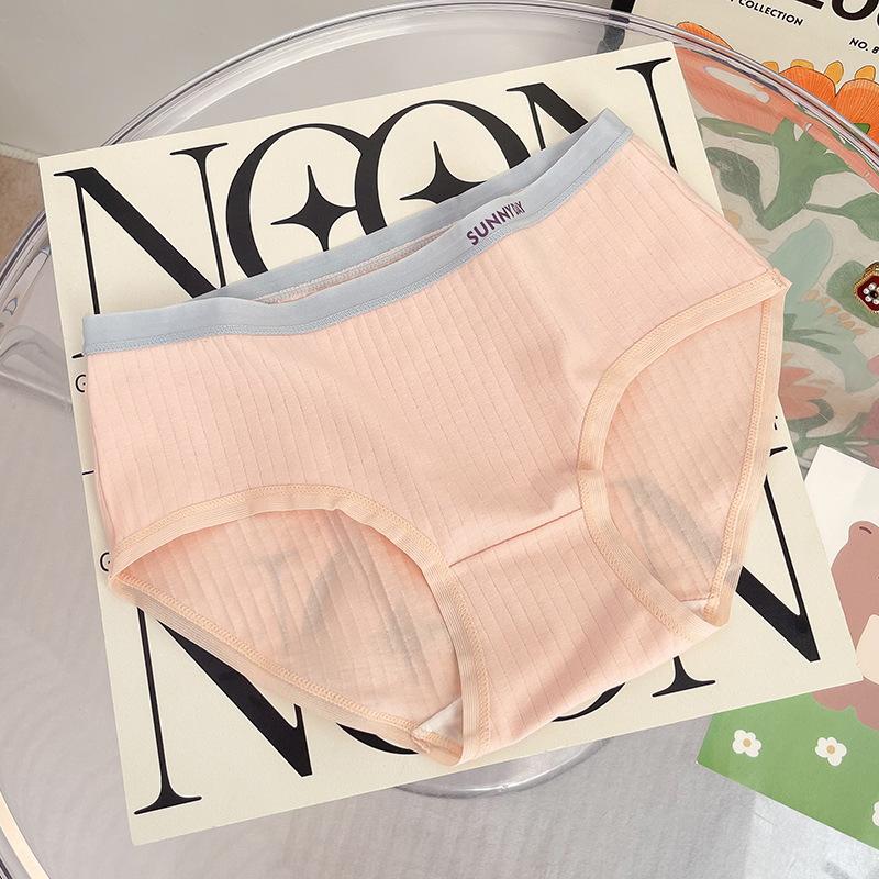 Damenunterwäsche, einfache Slips, atmungsaktiv, schweißfest, einfarbig, gestreift, Mädchenhöschen