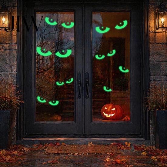 Horror Theme Party Decorations Halloween Glow In The Dark Wall Stickers, Luminous Ghost Hand And Bat Fluorescent Window Clings Decals, Removable
