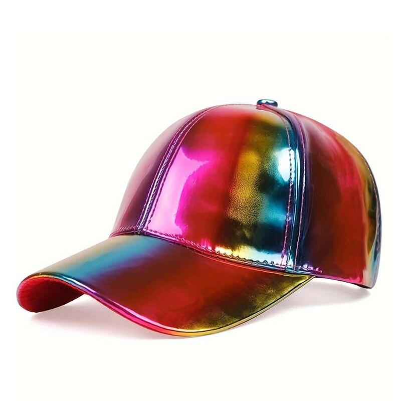 Fashion Baseball Hat For Rainbow Color Changing Hip Hop Cap Adult Outdoor Casual Sun Unisex Snapback Pu Waterproof Hat