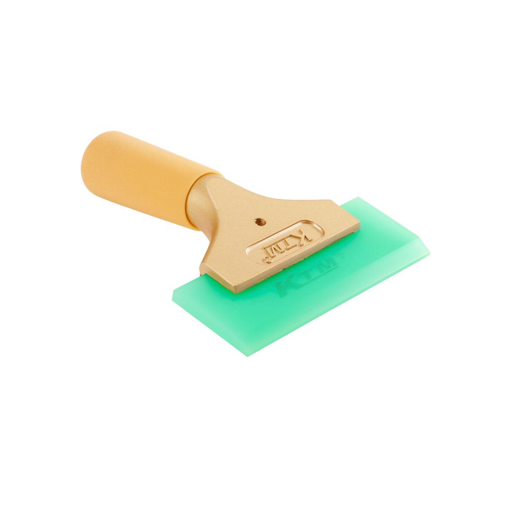 KTM Gold Aluminium Kurzgriff Schaber Schneewischer mit grünen Klingen Wasserabzieher Kleber Spachtel Blasenentferner Tönungswerkzeug fürs Auto