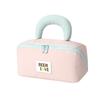 Open Flat Makeup Bag Travel Cosmetic Bag with Padded Handle Large Capacity Toiletry Bag with Brush Pouch for Business Trip Vacation