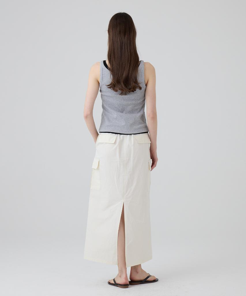 Dangled Drop Dgdp Cotton Maxi Skirt_Ivory