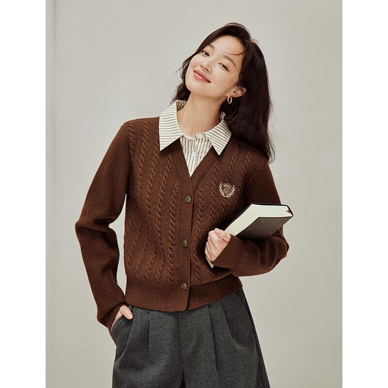 

INMAN Women s College Style Polo Faux Two-Piece Knit Cardigan XL