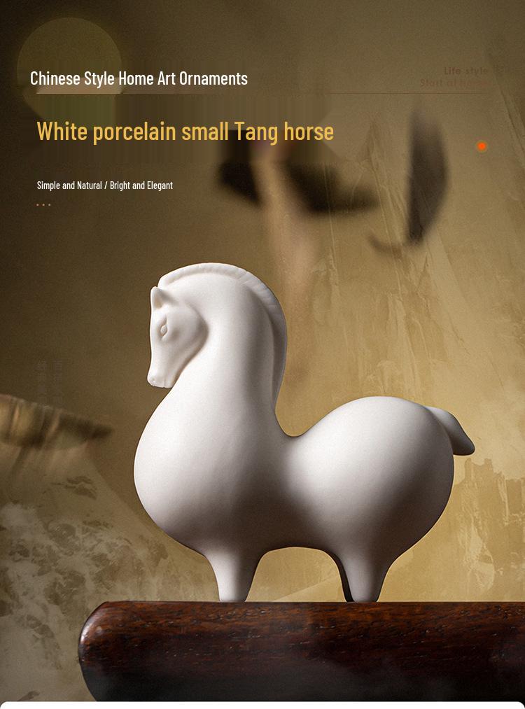 Little Tang Horse Ceramic Tea Pet Ornament - Zodiac Personality Tea Set Accessory for Decoration